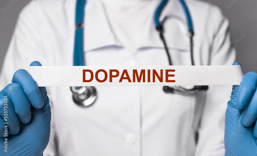 Dopamine word. Hormone, medical concept Dopamine word. Hormone, medical concept
