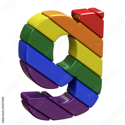 Diaoganli LGBT flag symbol turned to the right. letter g photo