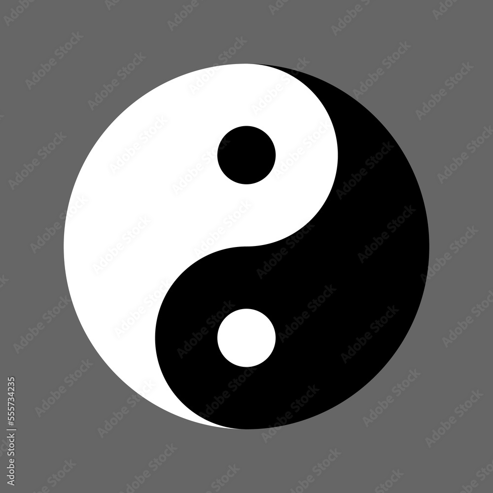 Yin-yang vector symbol without border.