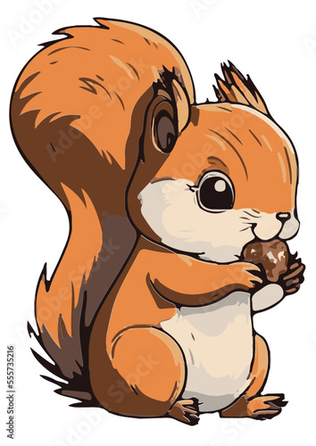 Squirrel, Eichhörnchen, Eichhoernchen, Cute Animal , Kawaii, vector, Childrens Room, Kids Room, Comic, Cartoon, Sqirrel,  photo