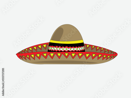 Sombrero hat vector illustration on white background 