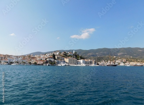 View of the town on the island of Poros, in Greece