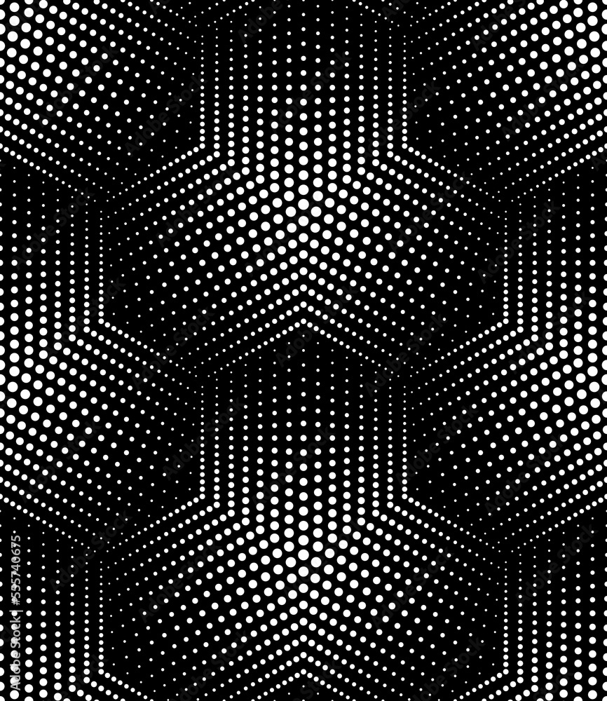 Fototapeta premium Vector seamless texture. Modern geometric background . A grid with hexagonal tiles of dots.
