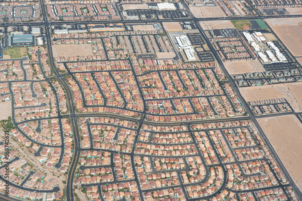 Aerial view of an Arizona neighborhood