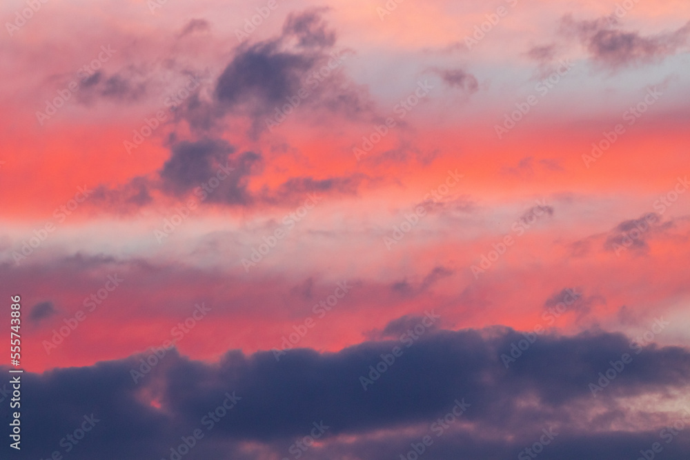 sky with clouds  and lots of colours at sunset