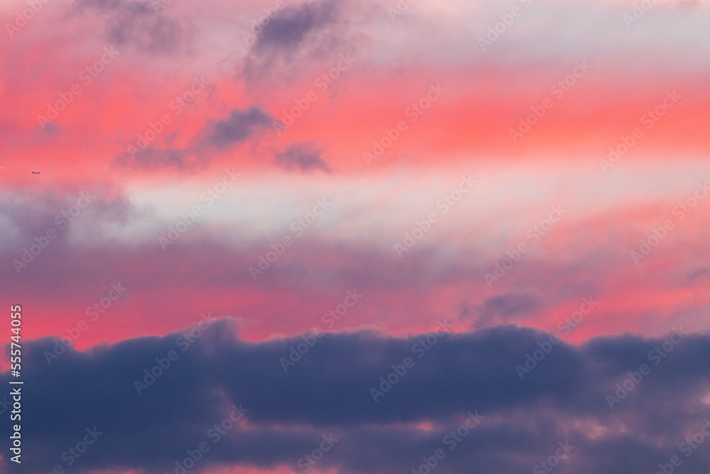 sky with clouds  and lots of colours at sunset