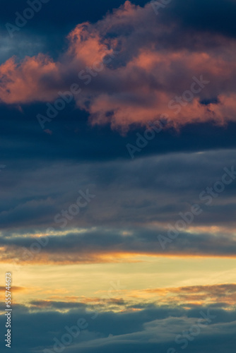 sky with clouds and lots of colours at sunset