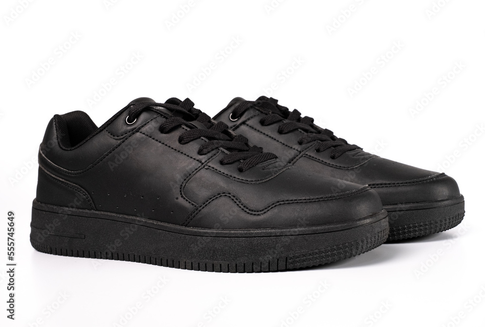 Black shoes isolated on white background.
Black shoes isolated on white background.