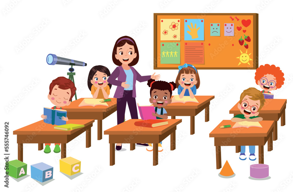 cute students in class at school cute students in class at school