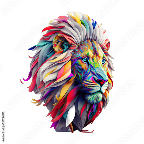 Multicolored animal 3d for t-shirt printing design and various uses