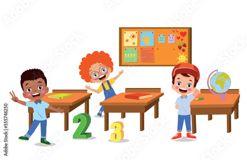 cute students in class at school