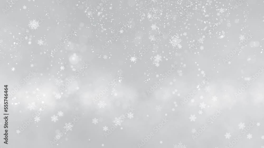 Bright and shine blurred Christmas background with looped artistic snowflakes falling down. Copy space animation. Bright and shine blurred Christmas background with looped artistic snowflakes falling down. Copy space animation.