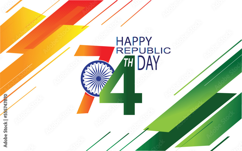 74th Republic Day in India celebration on January 26 illustration, it's ...