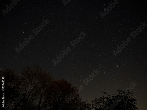 Night Sky with Orion and Gemini Constellations