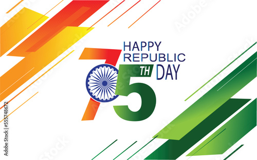 75th Republic Day in India celebration on January 26 illustration, it's designed by vishal singh 