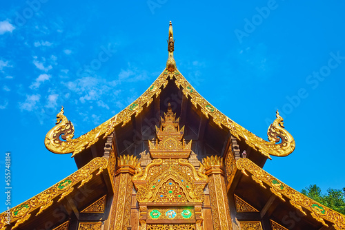 Pyathat (multi-tired) roof of Wat Inthakhin Sadue Muang, Chiang Mai, Thailand photo