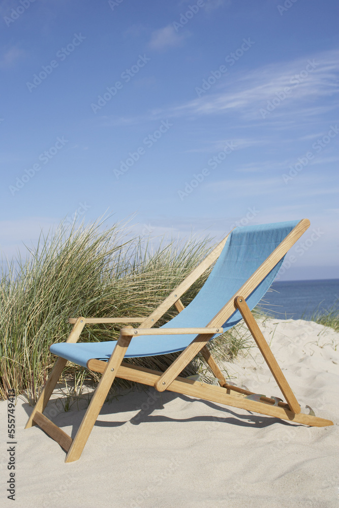 Beach Chair at Beach, Vorupoer, Jylland, Denmark Beach Chair at Beach, Vorupoer, Jylland, Denmark