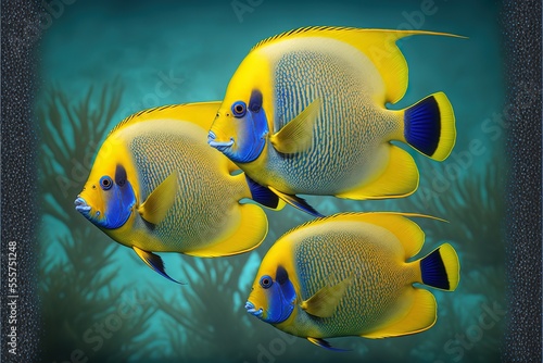 yellow tang fish. Generative AI
