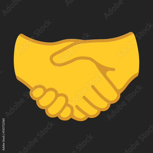 Commitment vector icon design. Isolated Two hands performing a handshake gesture, indicating a cordial greeting between friends or associate