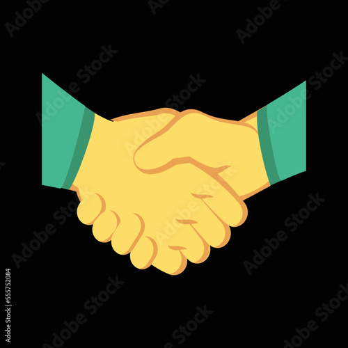 Commitment vector icon design. Isolated Two hands performing a handshake gesture, indicating a cordial greeting between friends or associate
