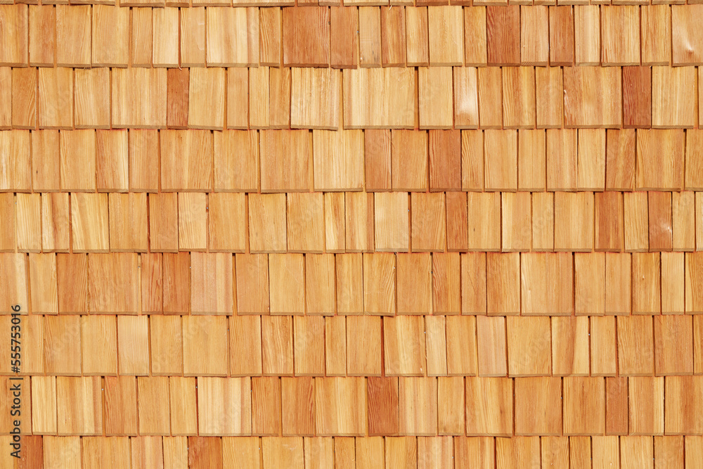 Close-up of Wooden Shingle Wall, Salzburger Land, Austria Close-up of Wooden Shingle Wall, Salzburger Land, Austria