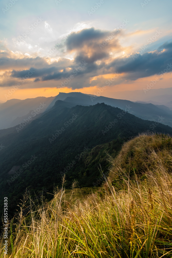 Fototapeta premium View of Phu Chi Dao or Phu Chee Dao mountain at Chiang Rai, Thailand