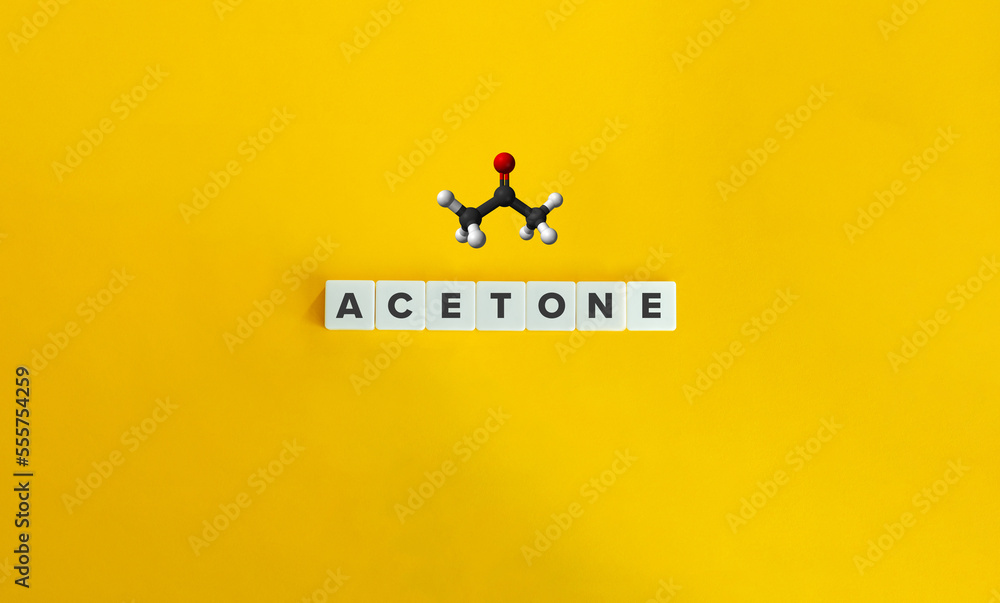 Acetone, Ball and Stick Model and Concept Image. Acetone, Ball and Stick Model and Concept Image.