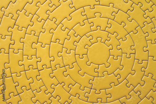 Yellow circular puzzle background photo