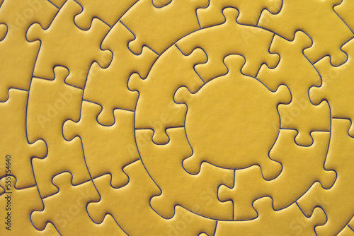 Yellow circular puzzle background