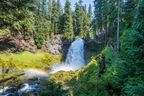 Koosha Falls and rainbow in Central Oregon