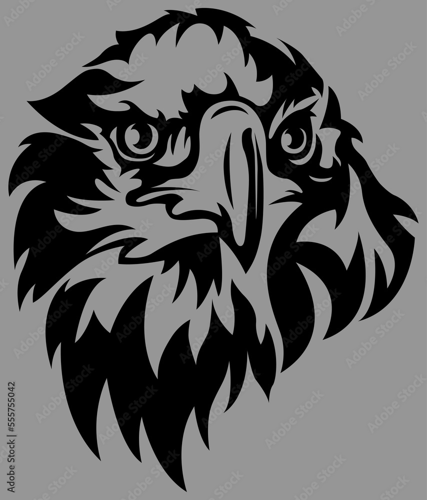 custom made wallpaper toronto digitalHand drawn eagle head emblem. Mascot bird logo illustration.