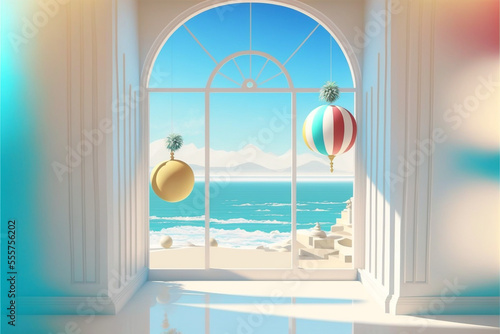 Holiday decorated house interior via regenerative AI.