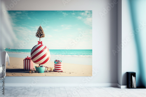 Holiday decorated house interior via regenerative AI.