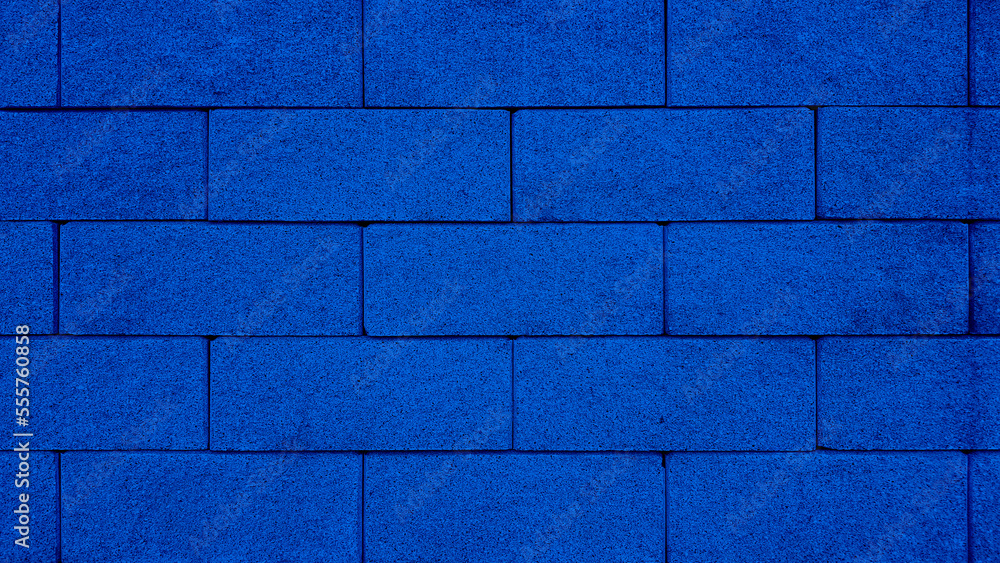 Naklejka premium Blue color brick wall texture.