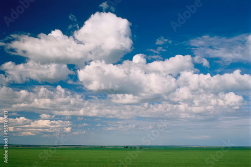 Field and Clouds Near Moose Jaw Saskatchewan, Canada photo