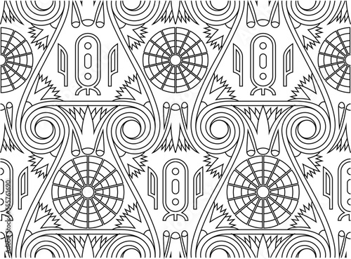 Abstract background. Egyptian,pharaonic and ceramic tile pattern. vector