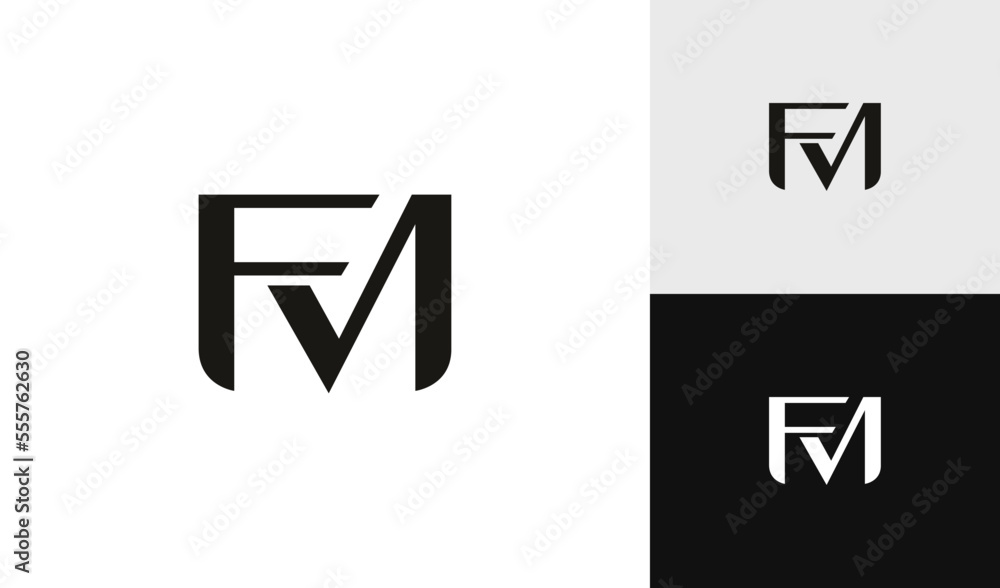 Letter FM simple and elegant monogram logo design vector Letter FM simple and elegant monogram logo design vector