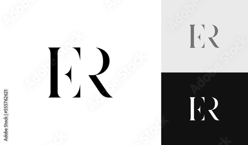 Simple and luxury letter ER monogram logo design vector