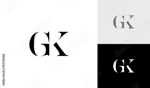 Simple and elegant letter GK monogram logo design vector
