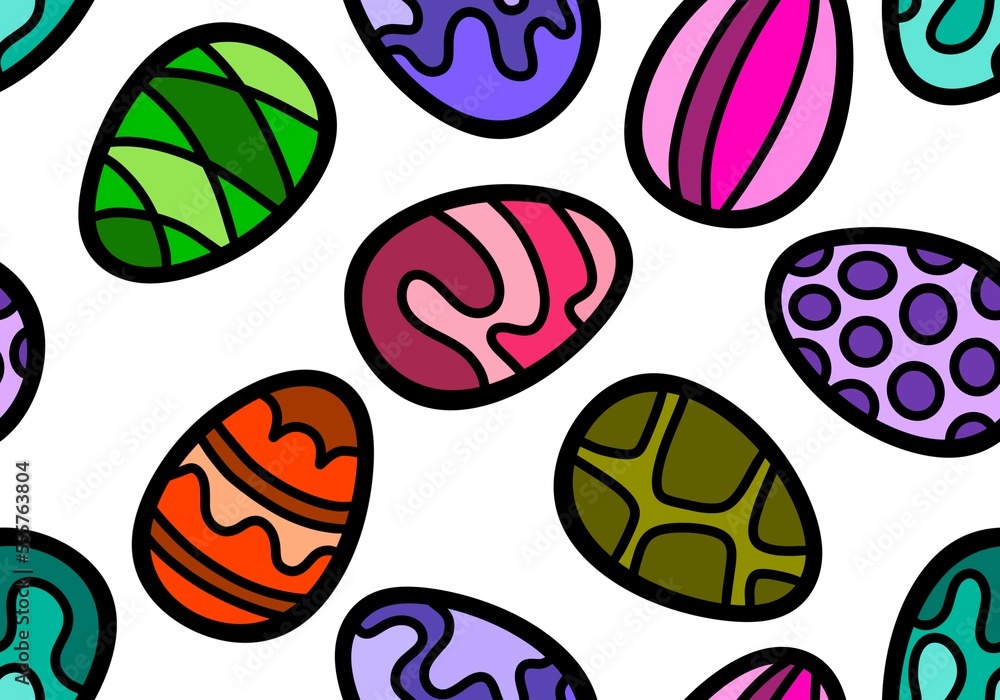 Easter eggs seamless spring pattern for kids clothes print and notebooks and wrapping paper and fabrics Easter eggs seamless spring pattern for kids clothes print and notebooks and wrapping paper and fabrics