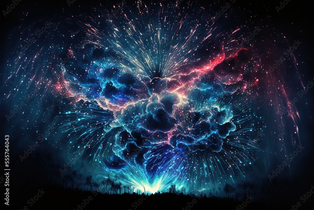 Feux d'artifice 2023 New year New Year's Eve Party background banner panorama long- firework fireworks on rustic dark blue night sky texture Feux d'artifice 2023 New year New Year's Eve Party background banner panorama long- firework fireworks on rustic dark blue night sky texture