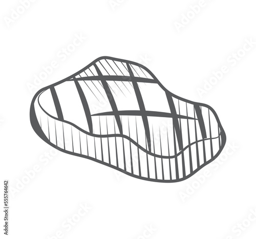 bbq meat portion sketch icon