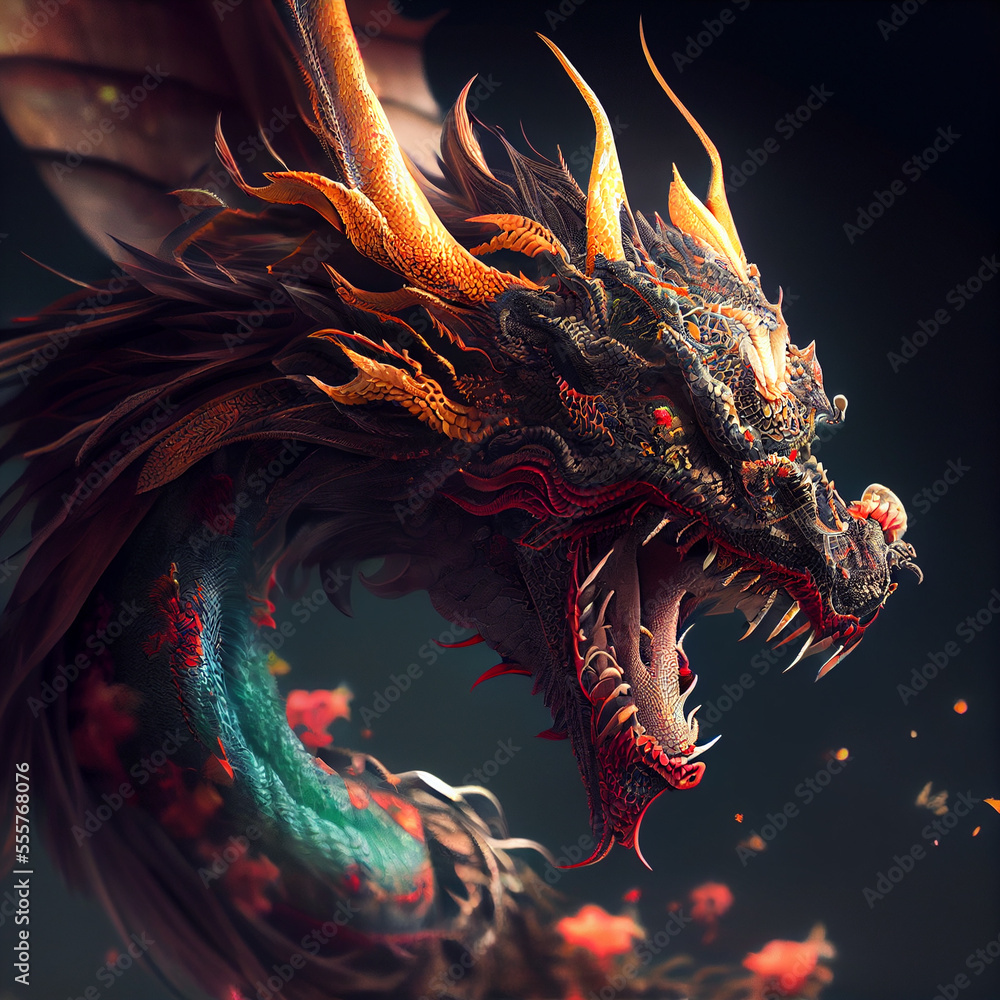 red Chines dragon head
