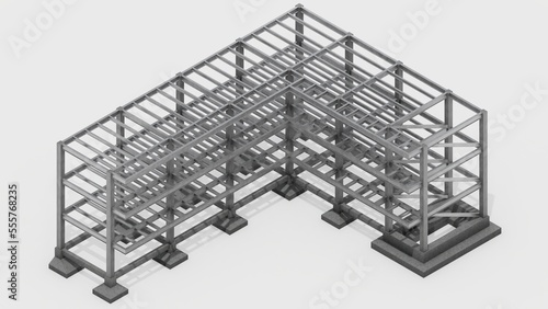 Steel Structure - SET1 - HQ Isometric View 3