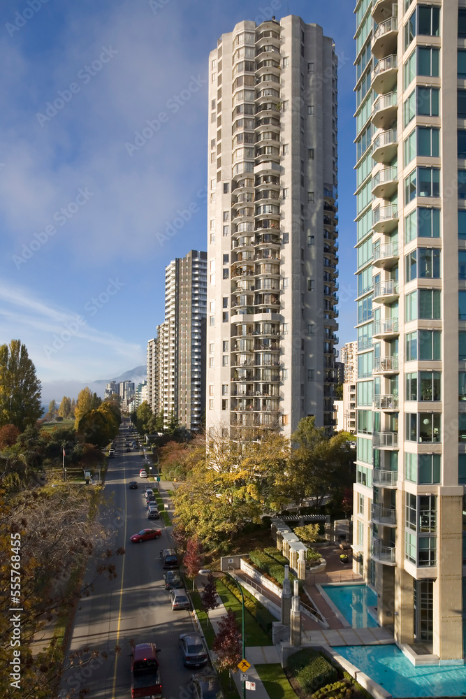 Overview of Street and Buildings, Vancouver, British Columbia, Canada Overview of Street and Buildings, Vancouver, British Columbia, Canada