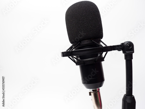 Wallpaper Mural Picture of a black condenser microphone on a white isolated background Torontodigital.ca