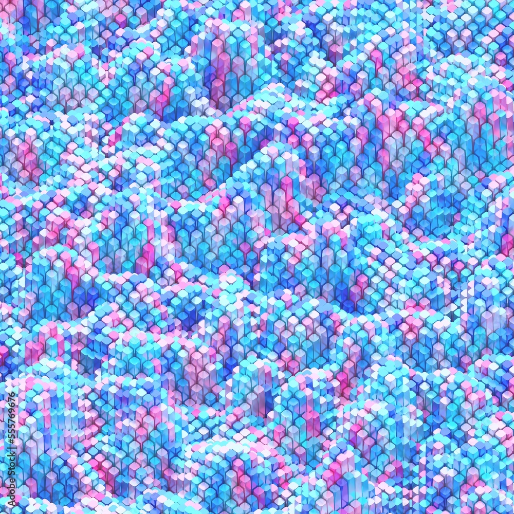 waves of multi-colored cubes and metals waves of multi-colored cubes and metals