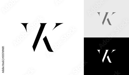 Simple and luxury letter VK monogram logo design vector