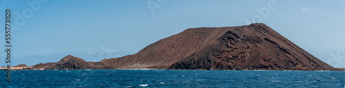 Amazing view of volcanos from the sea in Lanzarote