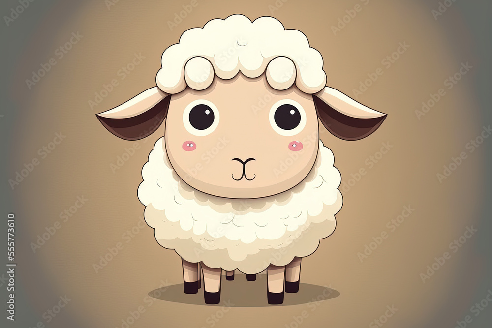 draw cute sheep with only the outline in | MUSE AI